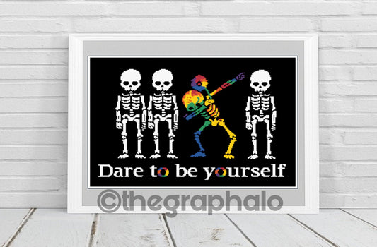 Dare To Be Yourself Crochet Graphghan Pattern SC 240 x 180