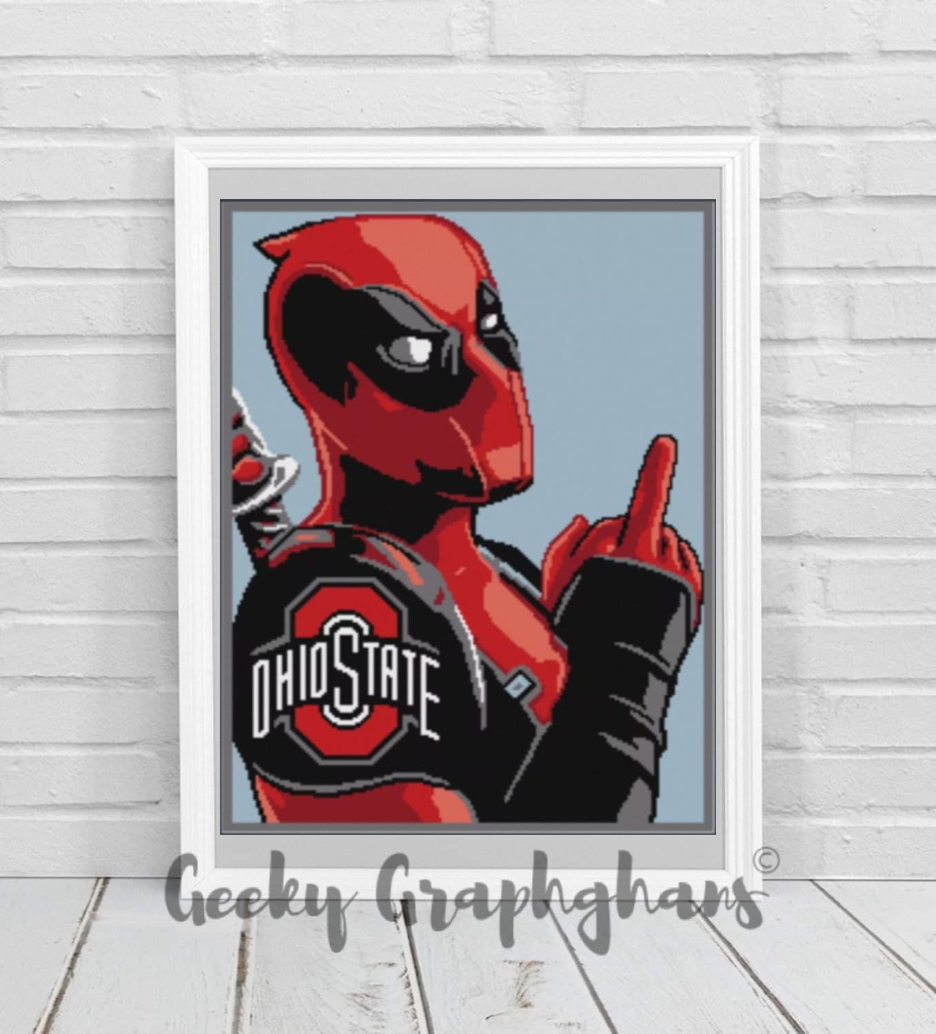 Deadpool 'Buckeyes' Ohio State Fan Crochet Graphghan Pattern