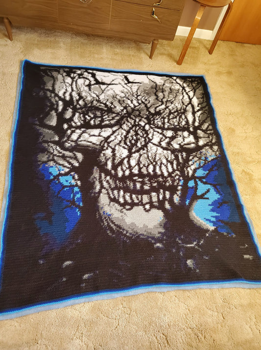 Tree Skull Illusion Crochet Graphghan Pattern