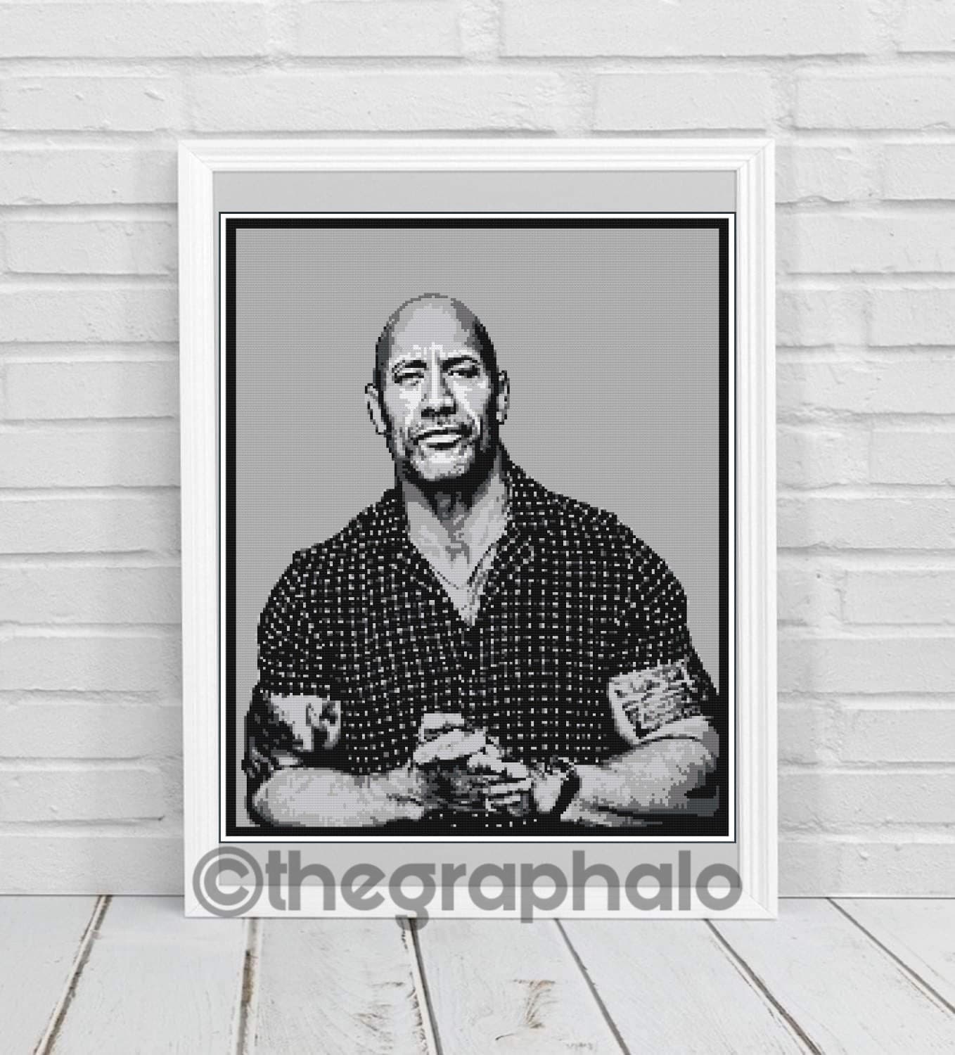Dwayne 'The Rock' Johnson Crochet Graphghan Pattern SC188x240