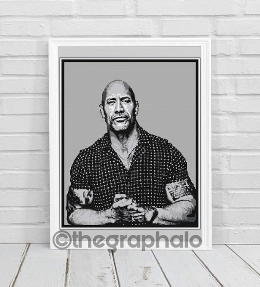 Dwayne 'The Rock' Johnson Crochet Graphghan Pattern SC188x240