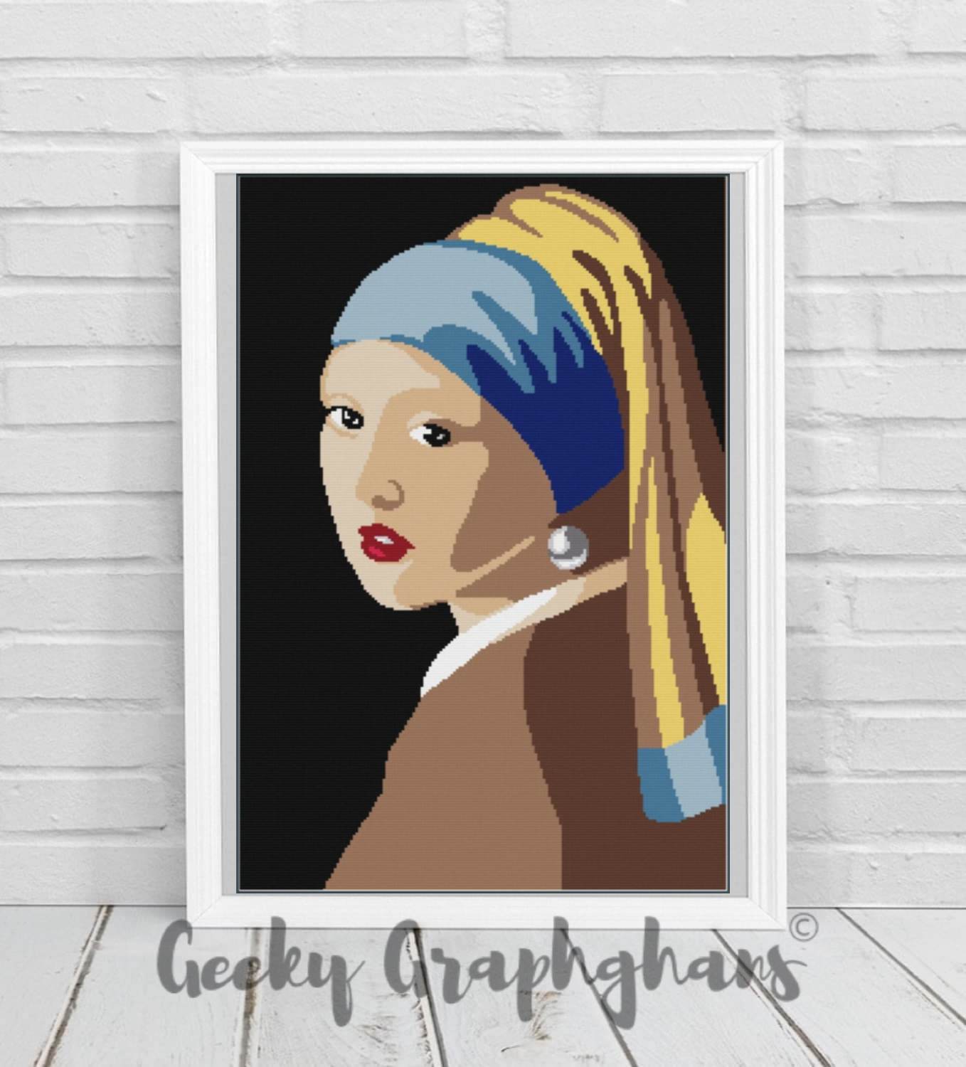 Girl With A Pearl Earring Crochet Graphghan Pattern