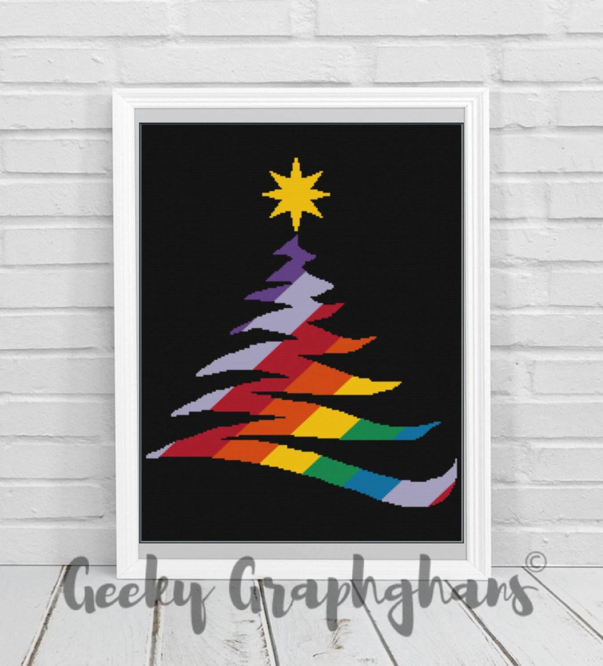 Tree Graphghan Patterns Happy Christmas Crochet Graphghan Pattern – Geeky Graphghans