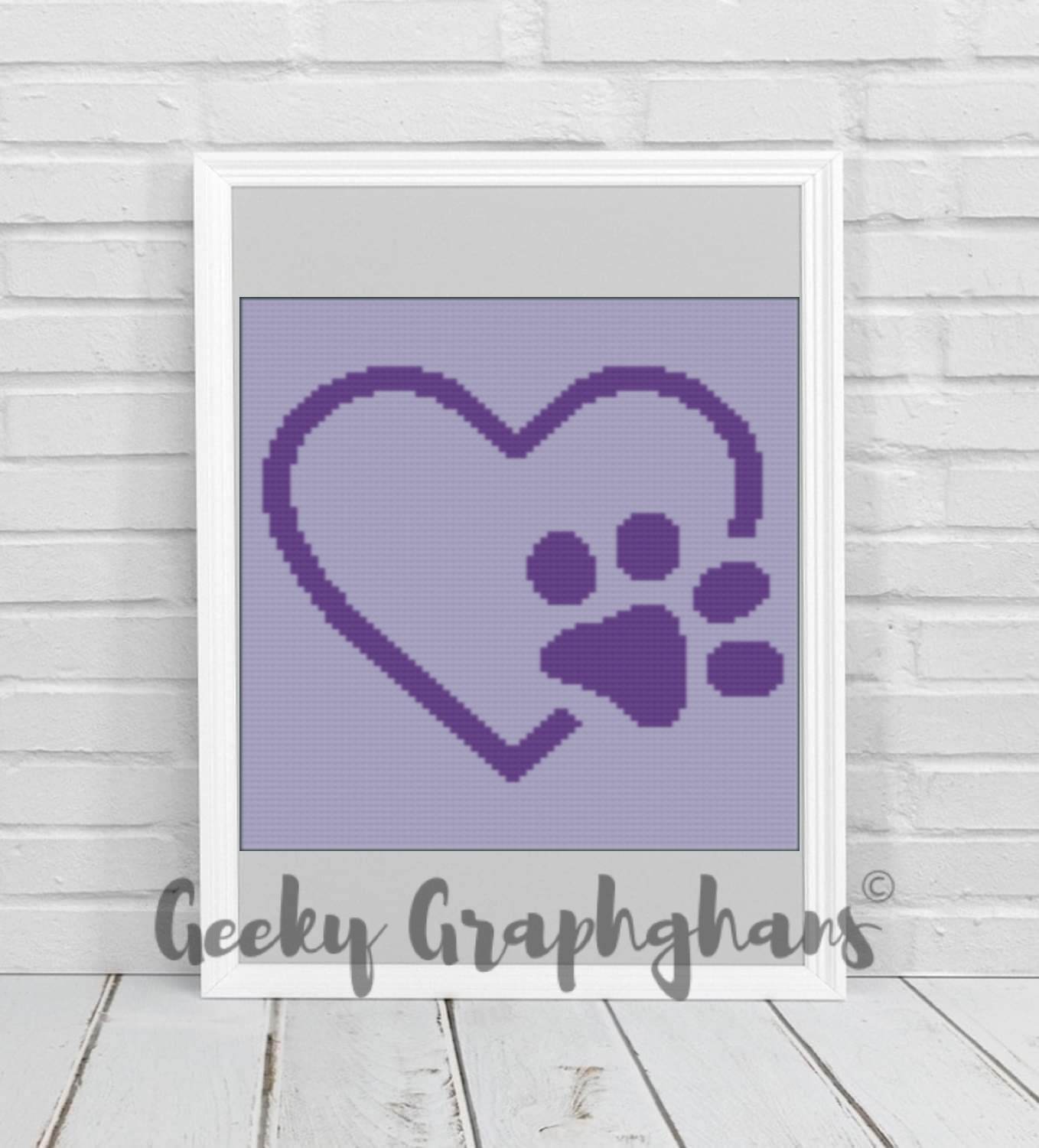 Heart Paw Crochet Pillow Pattern downloadable