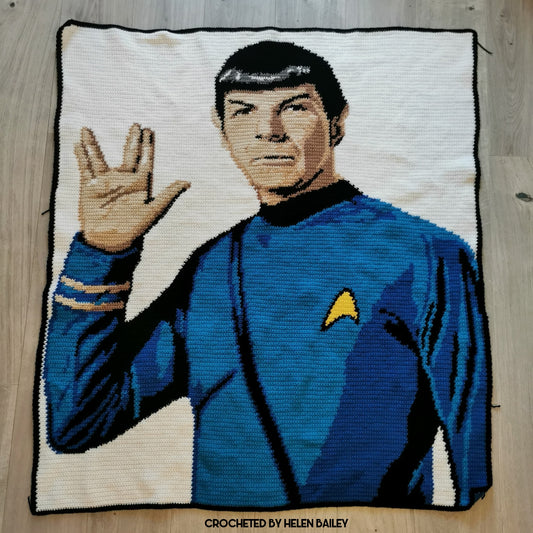 Live Long & Prosper Spock Leonard Nimoy Crochet Graphghan Pattern Star Trek