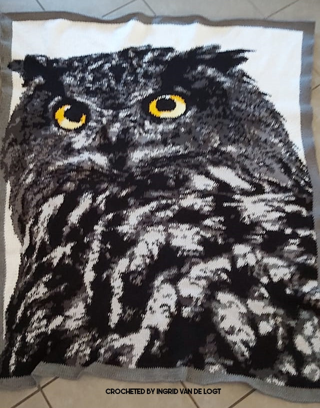 Horned Owl Crochet Photoghan Pattern