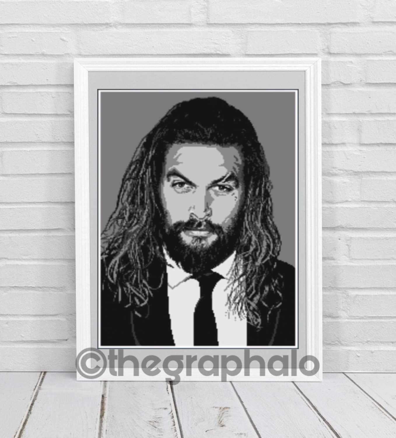 Jason Momoa Crochet Graphghan Pattern Cross Stitch 