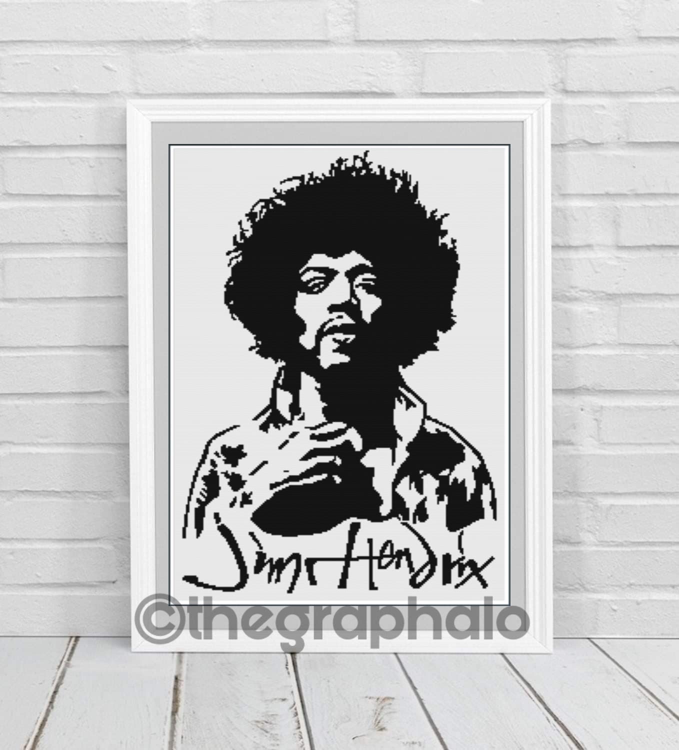 Jimi Hendrix Crochet Graphghan PAttern