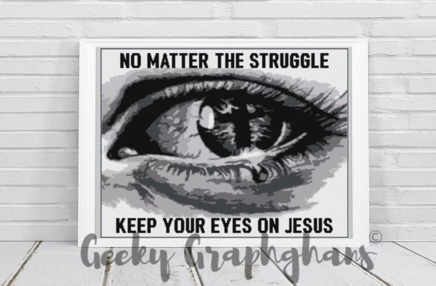 Keep Your Eyes On Jesus Crochet Graphghan Pattern