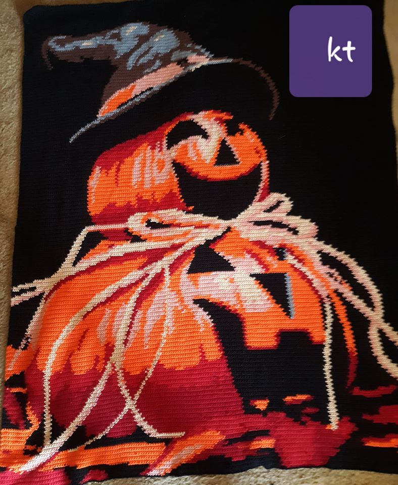Jack o'lantern , pumpkin crochet graphghan pattern