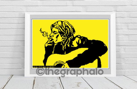 Kurt Cobain Crochet Graphgan Pattern Single Crochet