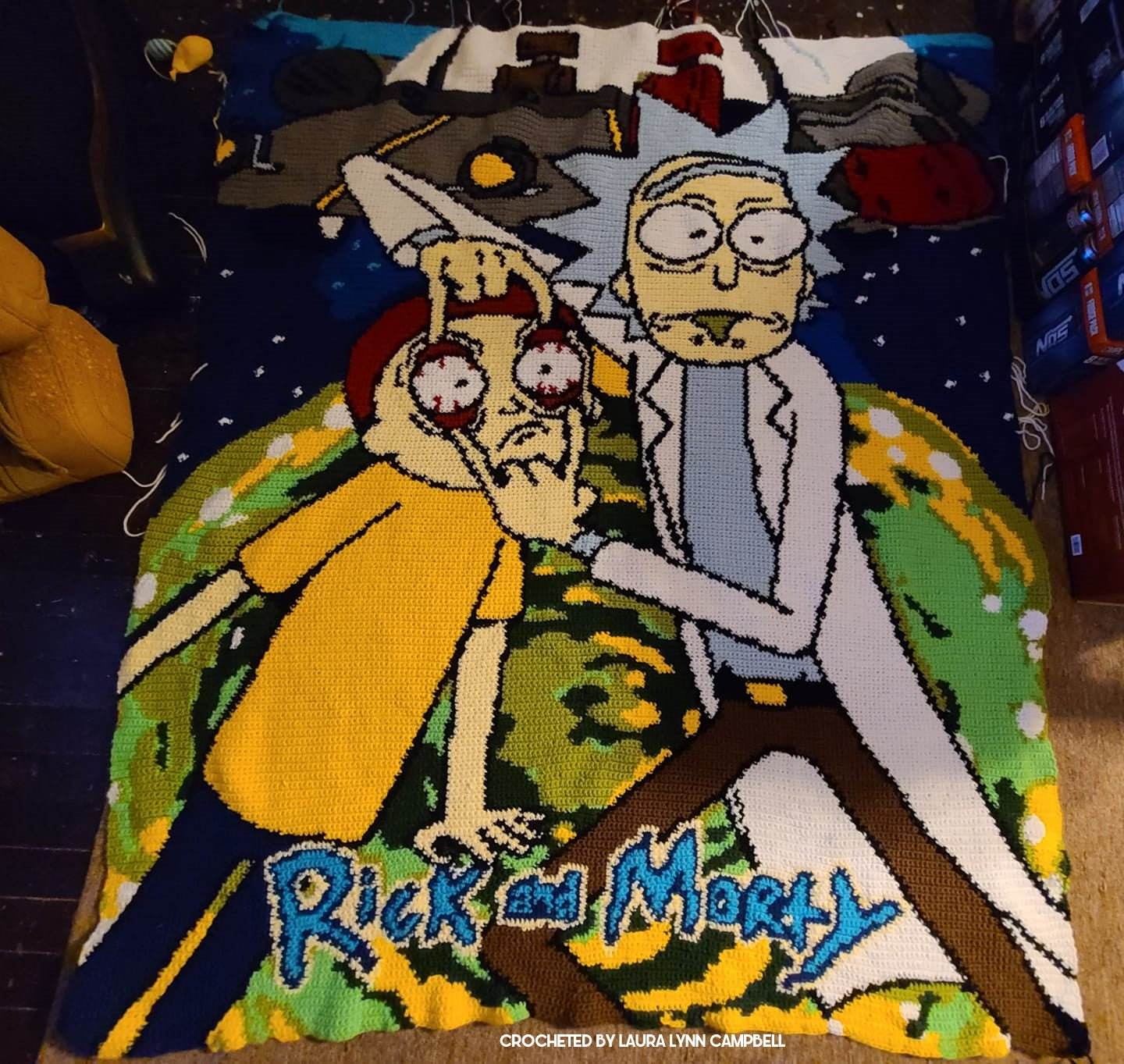 Rick and Morty Full Size Crochet Graphghan Pattern SC 200 x 300