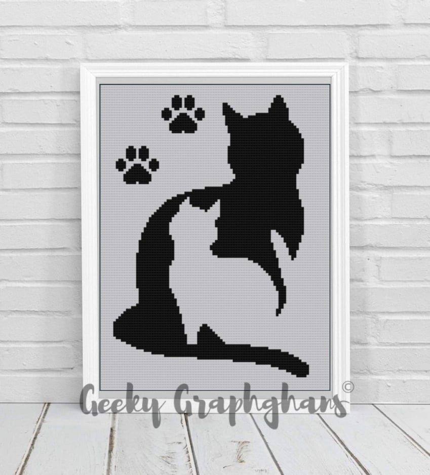 Cats SIlhouette crochet graphghan pattern