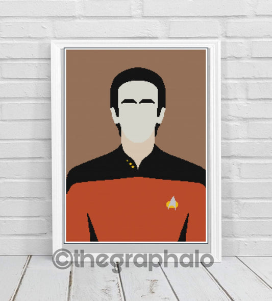 Star Trek: Lt Cmdr Data Crochet Graphghan Pattern