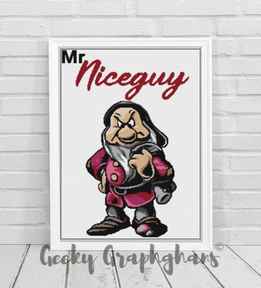 mr nice guy grumpy dwarf snow white 7 dwarves crochet graphghan pattern