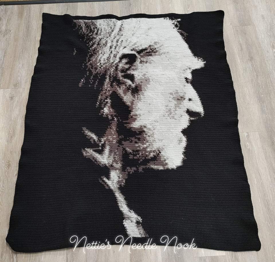 Willie Nelson Crochet Photoghan Pattern 180 x 240 Adult Throw Size