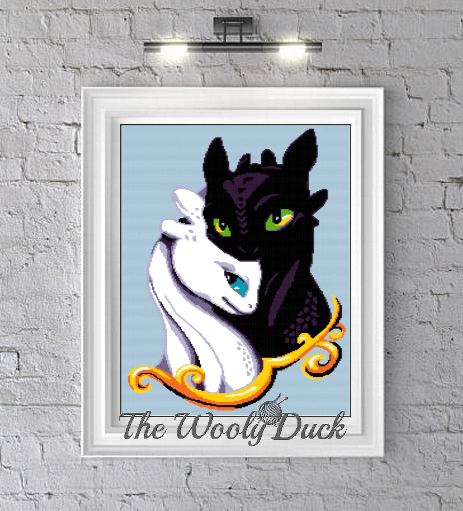 Cross Stitch Night Fury & Light Fury Pattern – Geeky Graphghans