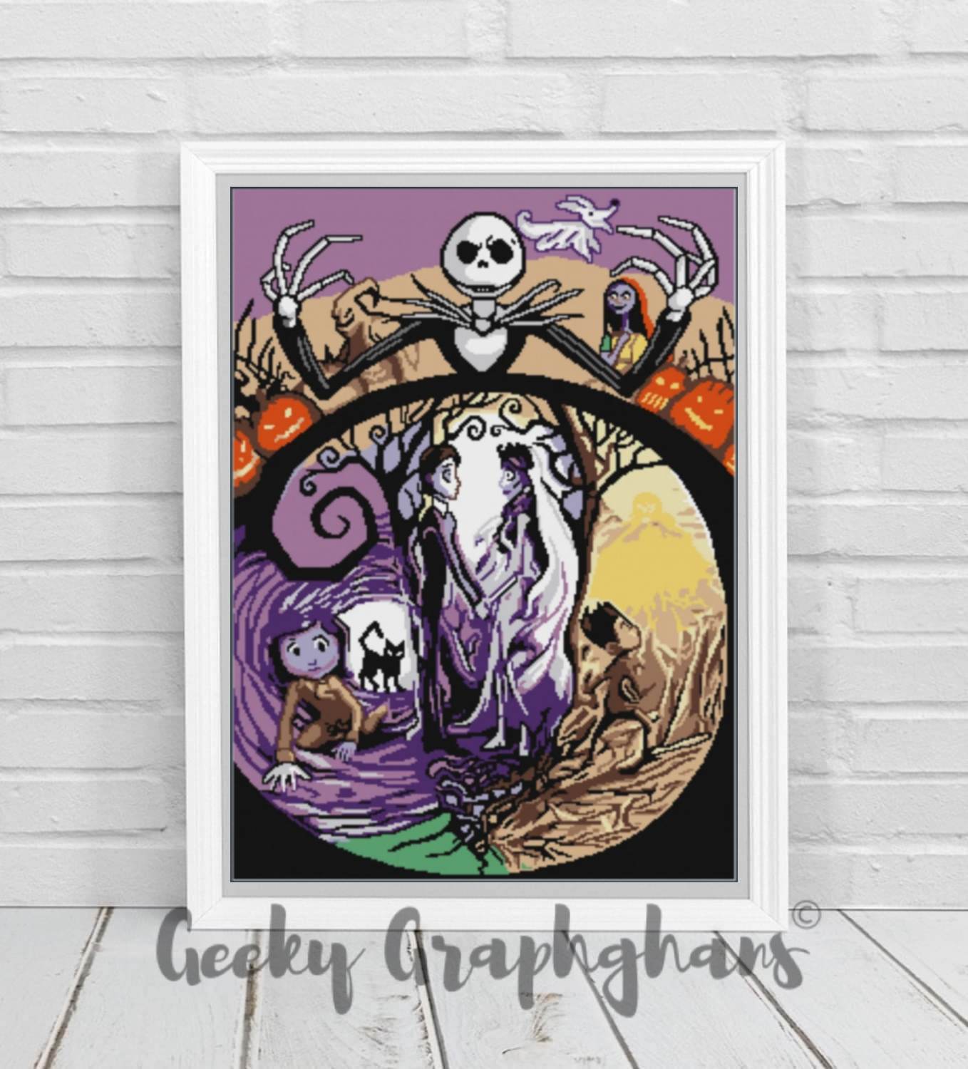 The Nightmare Before Christmas/ The Corpse Bride Mash Up Crochet Graphghan Pattern