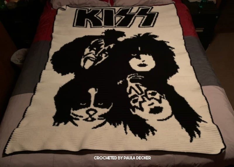 Kiss Band Inspired Graphghan Crochet Pattern SC 200 x 300