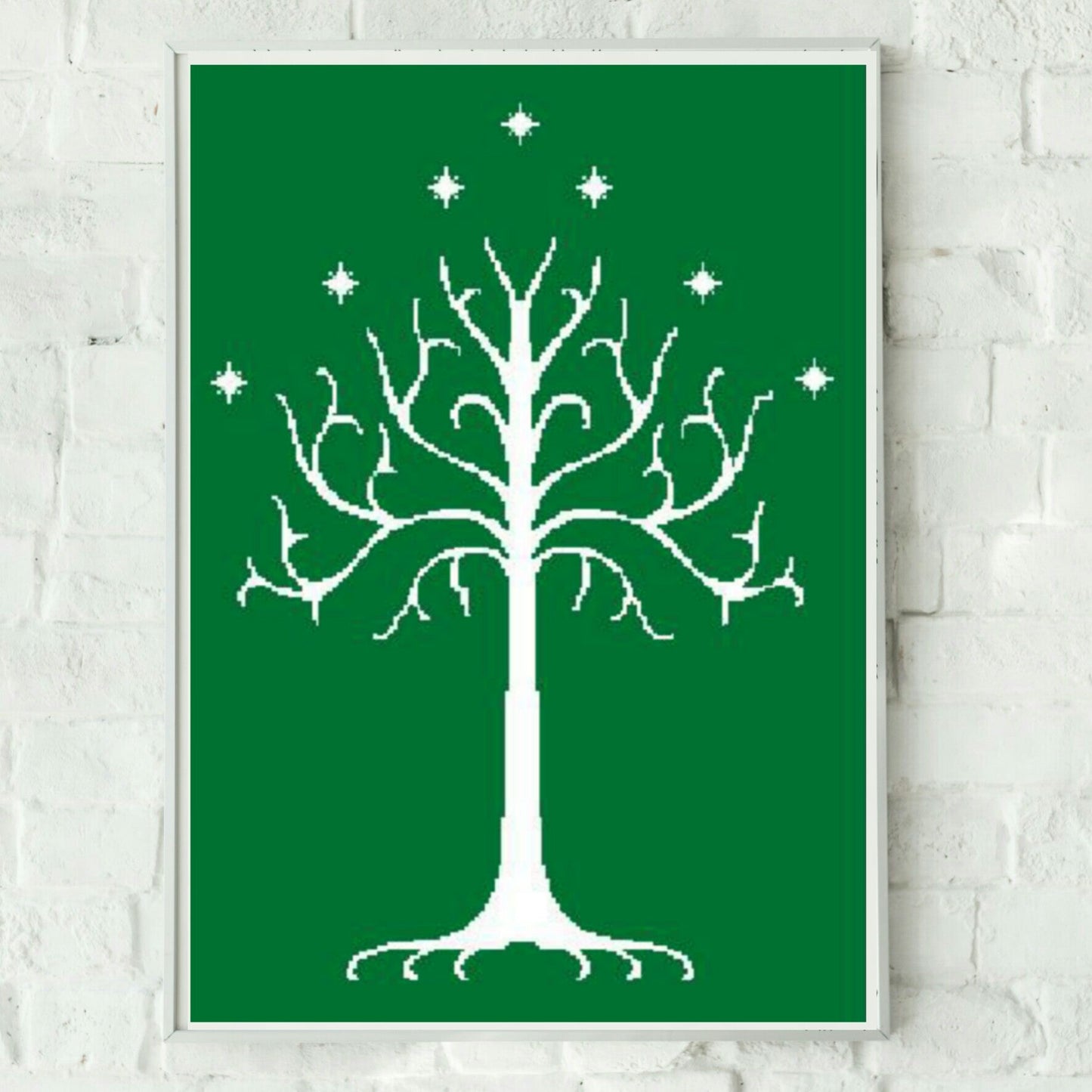 Graphgan Tree Cross Stitch White Tree of Gondor Graphghan Pattern – Geeky Graphghans