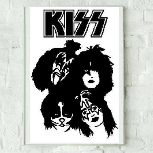 Kiss Band Inspired Graphghan Crochet Pattern SC 200 x 300