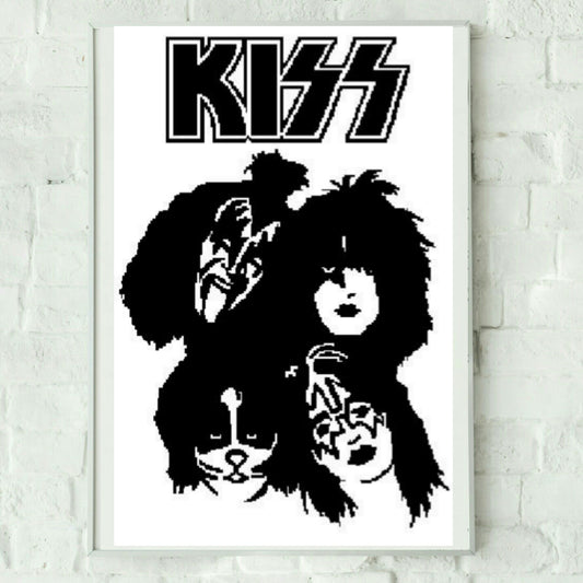 Kiss Band Inspired Cross Stitch Pattern