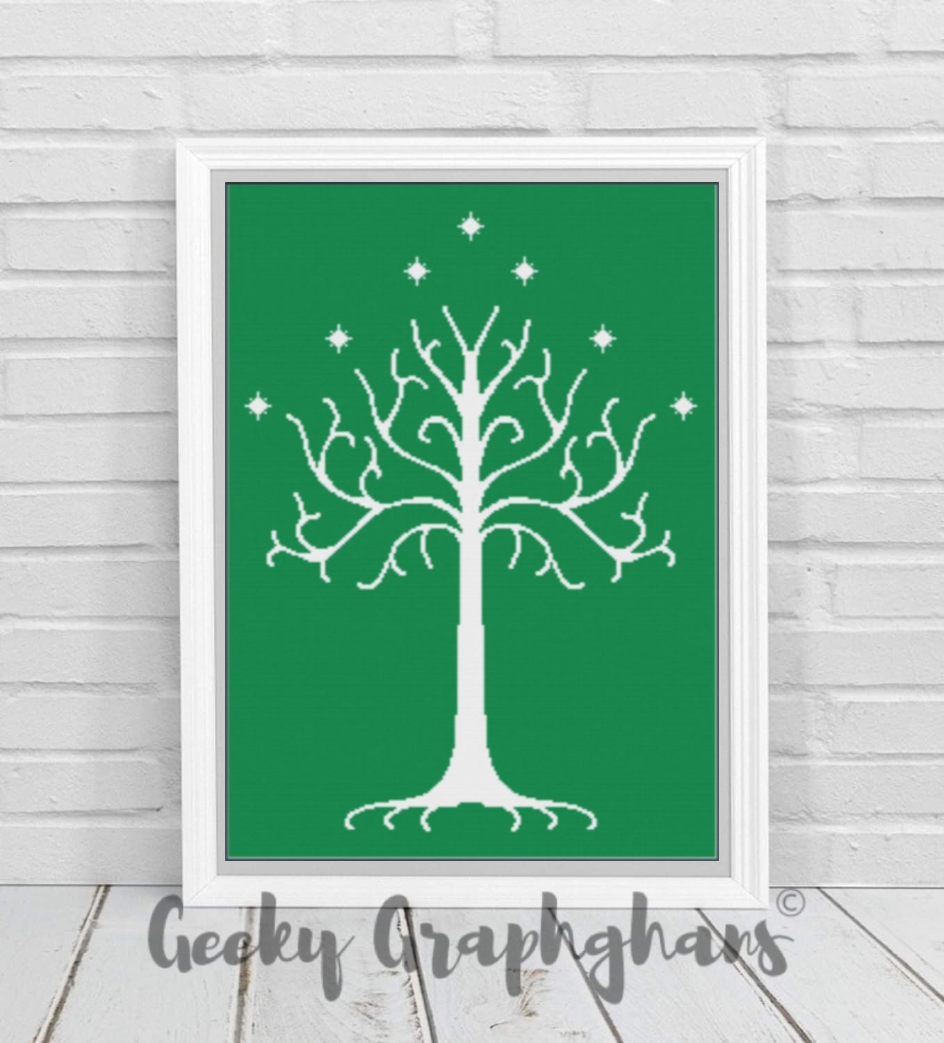 The White Tree of Gondor Graphghan Crochet Pattern SC 200 x 300