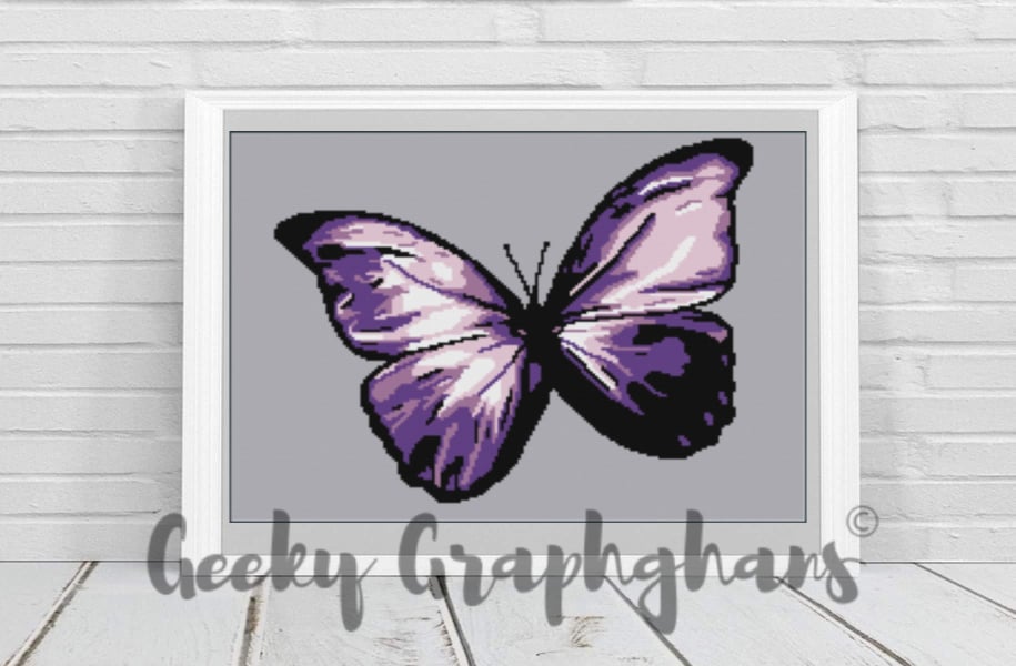 Purple Butterfly Crochet Graphghan Pattern