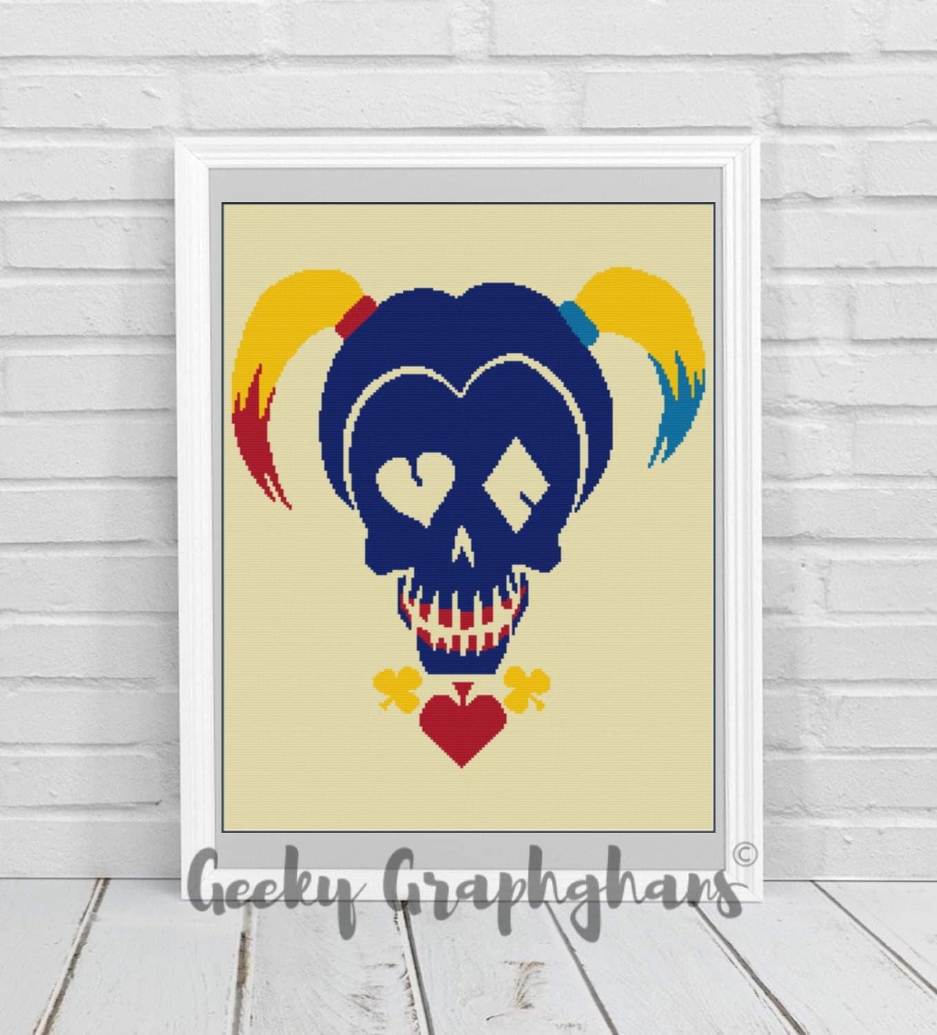Quinn Skull Crochet Graphghan Pattern – Geeky Graphghans
