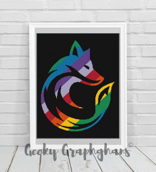 Rainbow Fox Crochet Graphghan Pattern