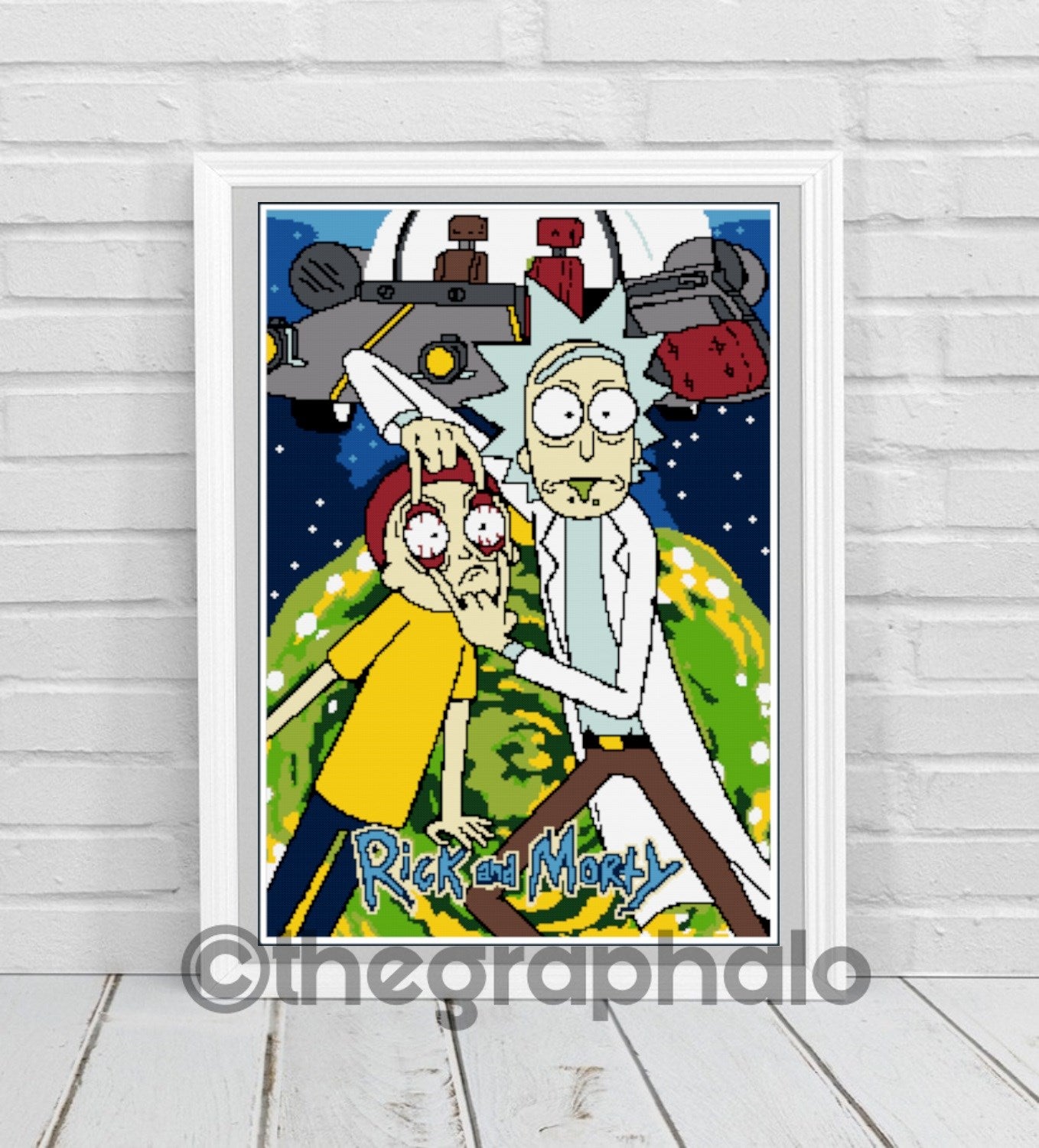 Rick and Morty crochet graphghan pattern