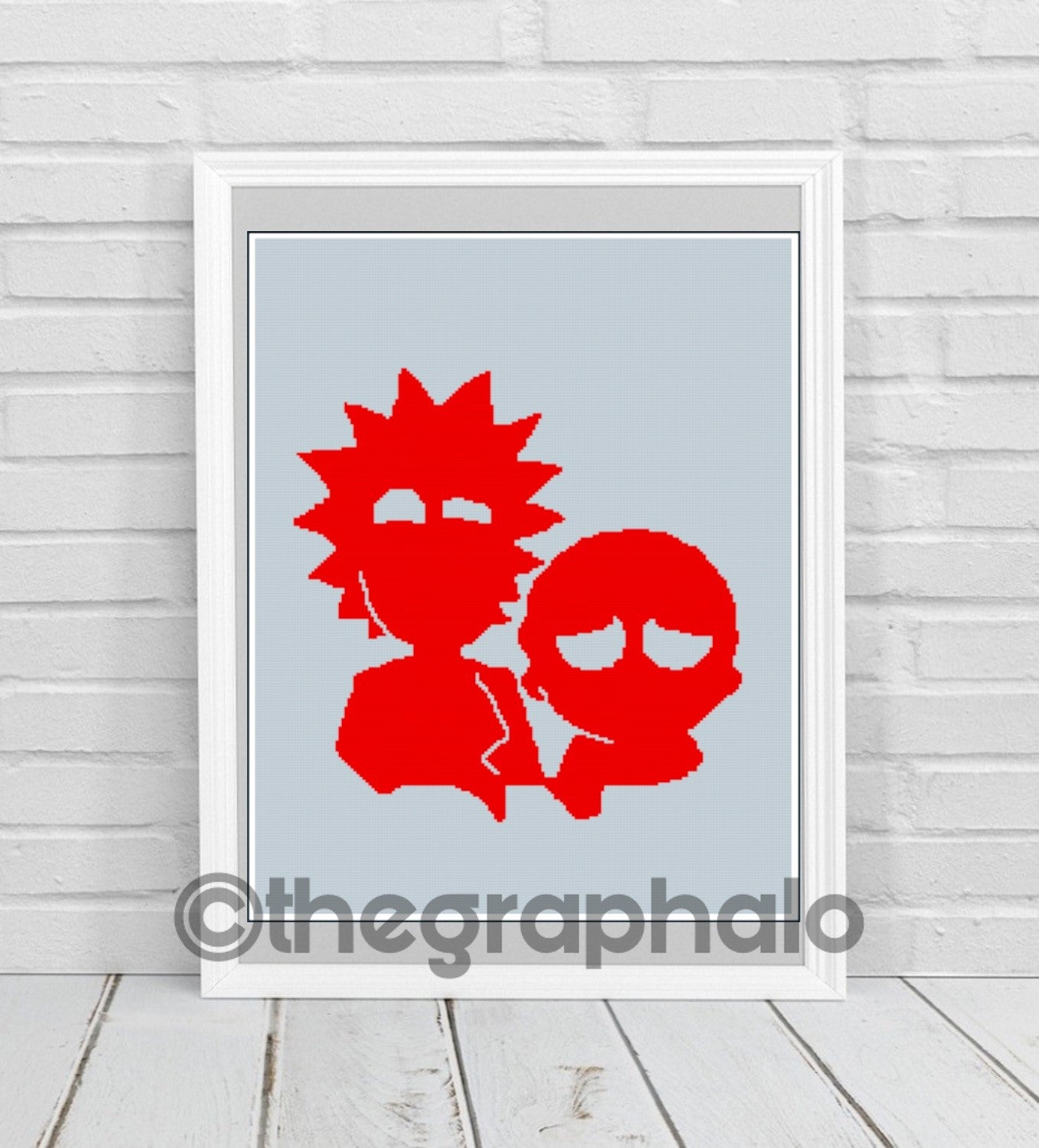 Rick and Morty Silhouette Crochet Pattern SC 180 x240