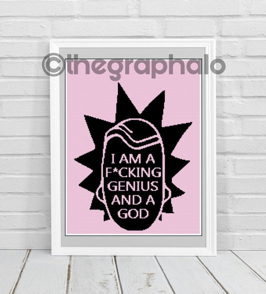 Rick Sanchez Is A God Crochet Graphghan Pattern SC 170 x 240