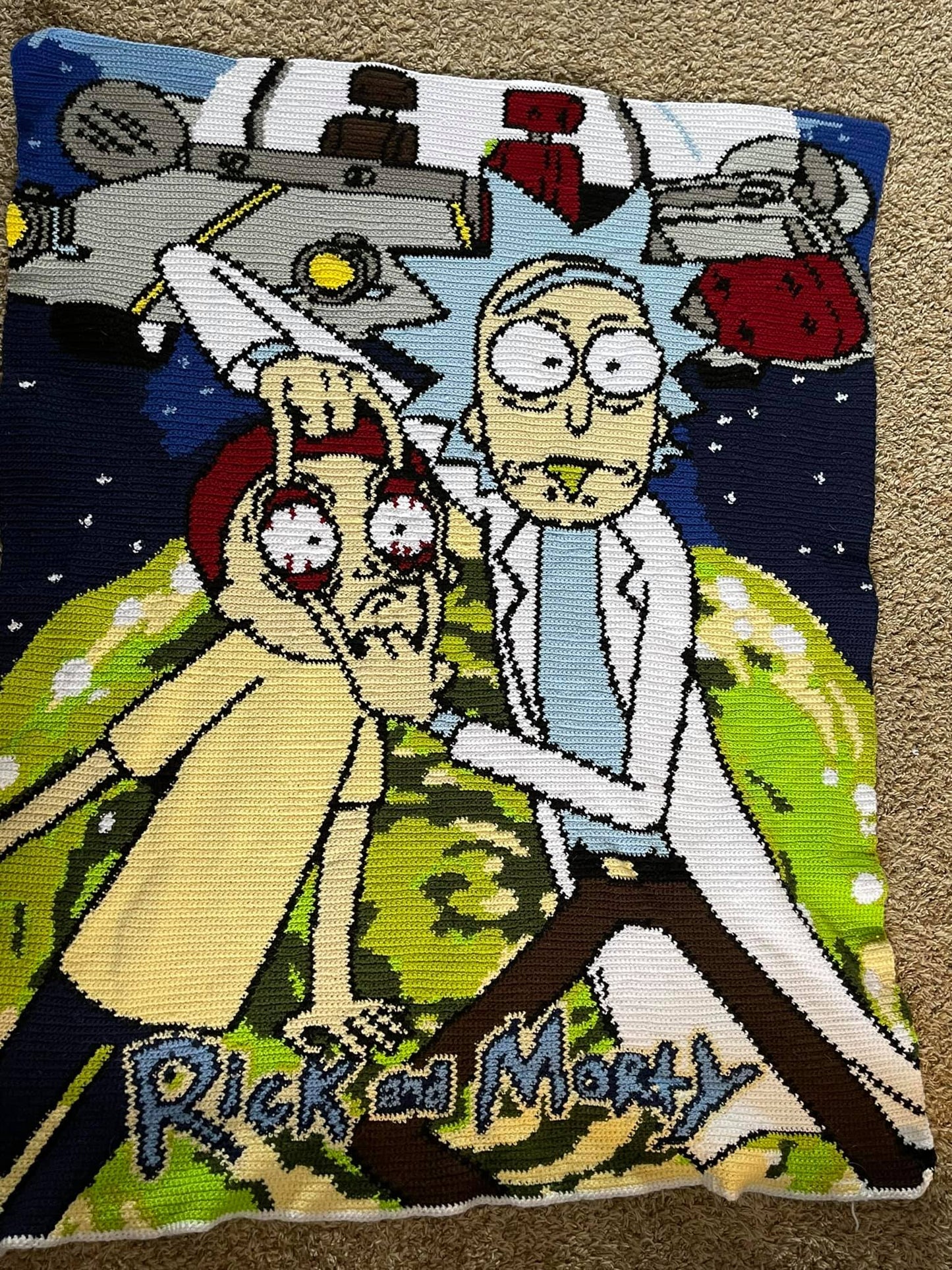 Rick and Morty Full Size Crochet Graphghan Pattern SC 200 x 300