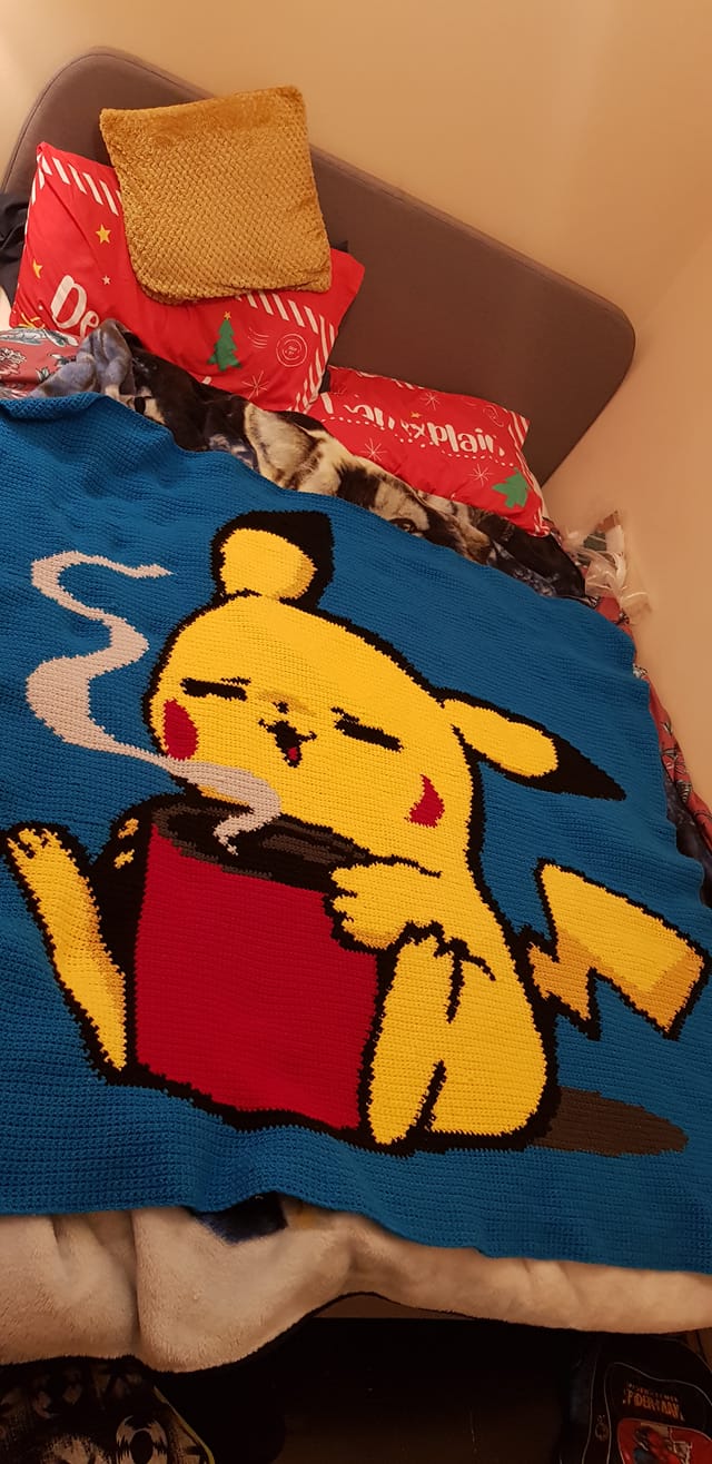 Pikachu Coffee Crochet Graphghan Pattern