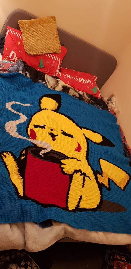 Pikachu Coffee Crochet Graphghan Pattern