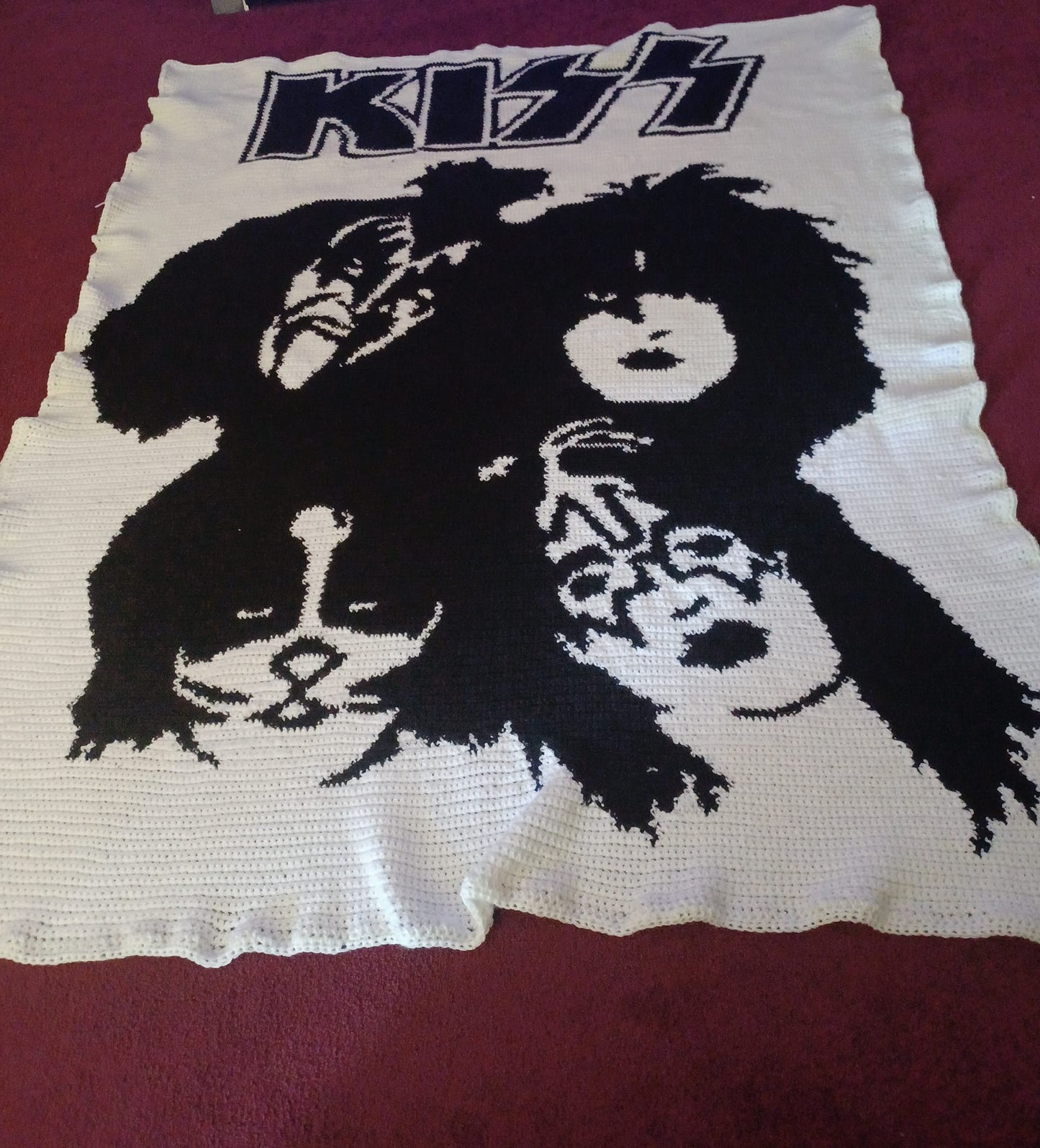 Kiss Band Inspired Graphghan Crochet Pattern SC 200 x 300