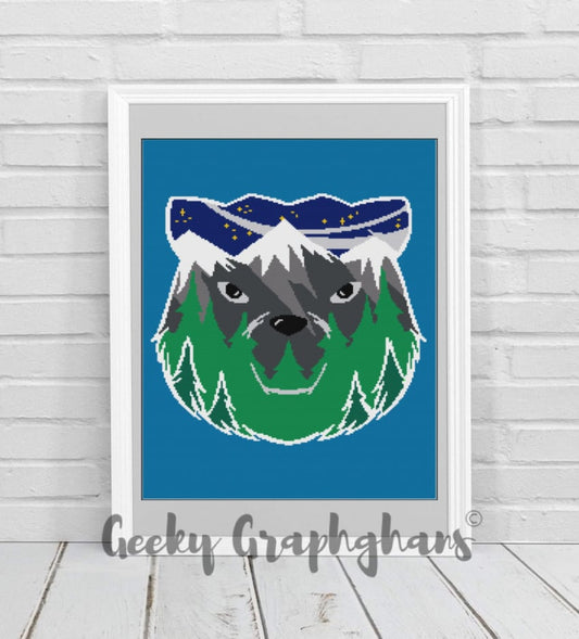 Bear Face Crochet Graphghan Pattern