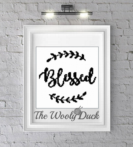 Cross Stitch Blessed Pillow Pattern