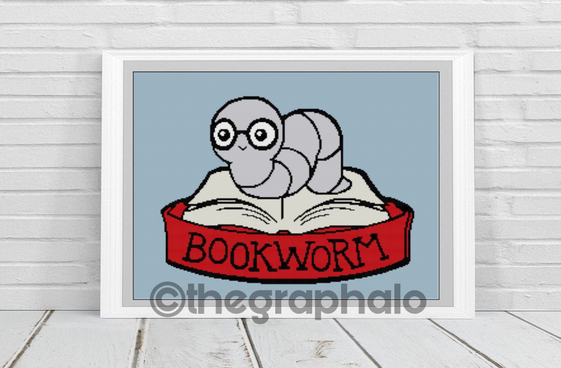 Bookworm Pattern Free Book Worm Crochet Graphghan Pattern – Geeky Graphghans