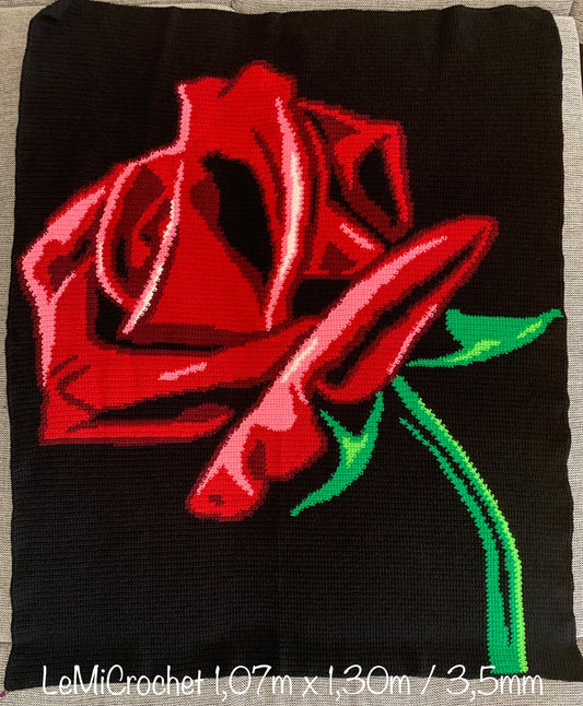 Red Rose Crochet Graphghan Pattern