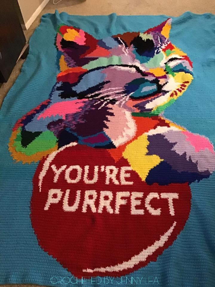 You're Purrfect Kitty Crochet Graphghan Pattern – Geeky Graphghans