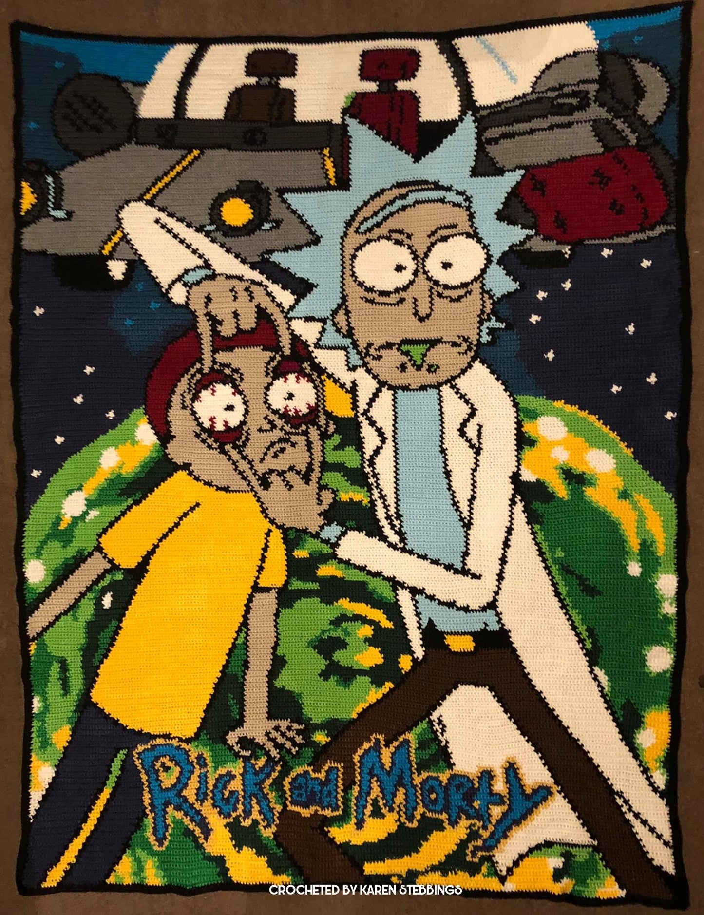 Rick and Morty Full Size Crochet Graphghan Pattern SC 200 x 300