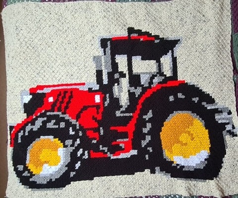 Mini C2C Tractor Crochet Graphghan Pattern