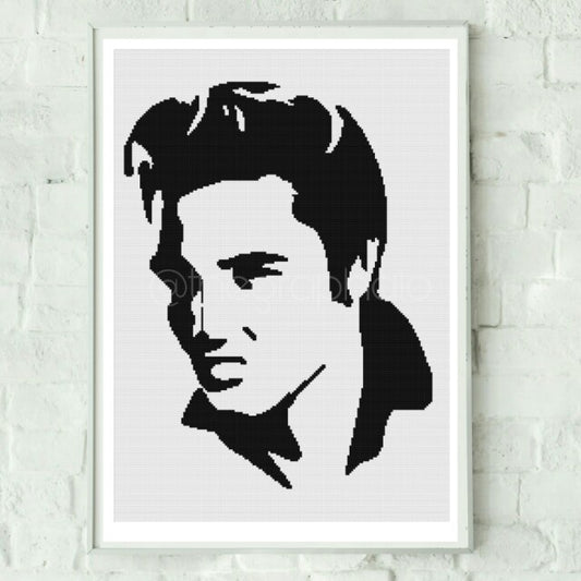 Cross Stitch Elvis Presley Silhouette Pattern