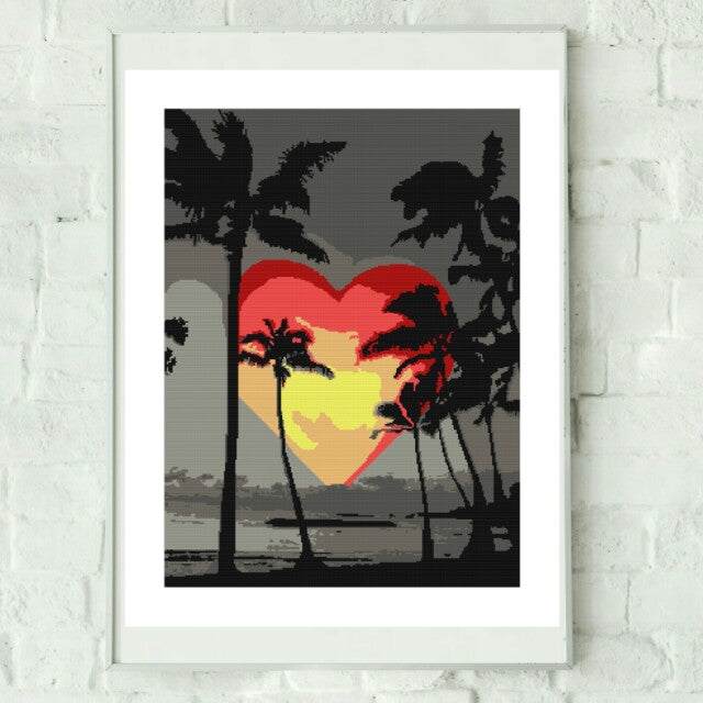 Tree Graphghan Patterns Heart Sunset Graphghan Crochet Pattern SC 250 x 336 – Geeky Graphghans