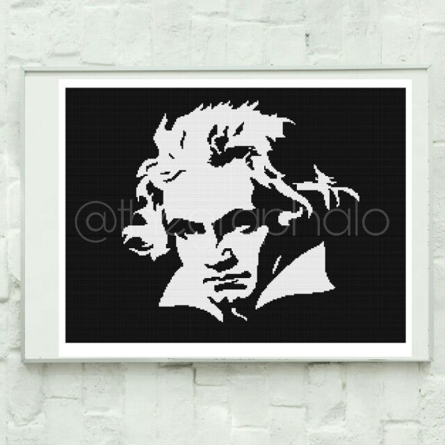Ludvig van Beethoven Graphghan Crochet Pattern SC 240 x 180