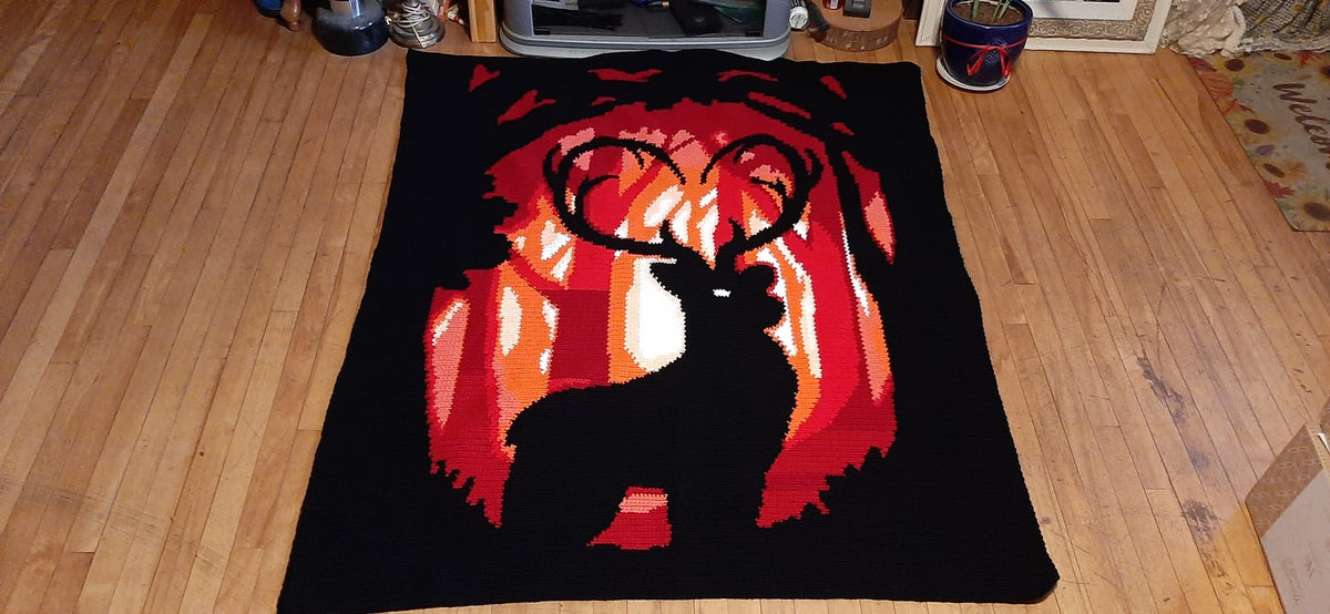 Tree Graphghan Patterns Stag in the Woods Crochet Graphghan Pattern – Geeky Graphghans