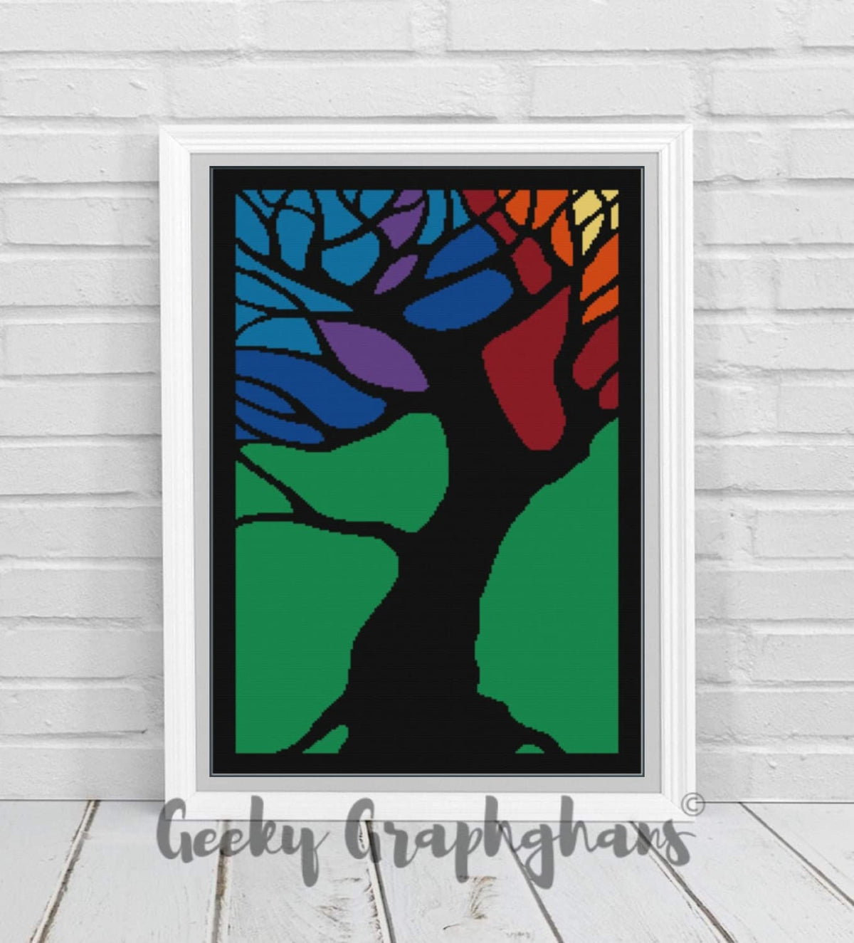 Graphgan Tree Tree Of Colors Crochet Graphghan Pattern – Geeky Graphghans